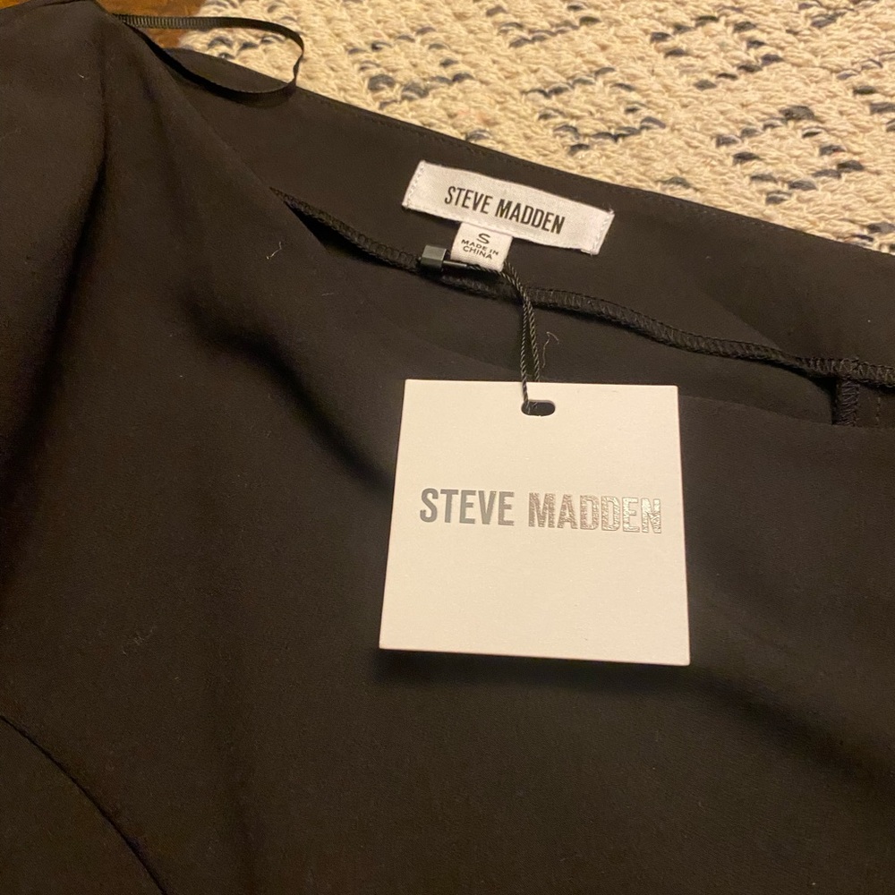 Steve Madden Mini Black One Shoulder Long Sleeve Dress Side Zipper. Sz Small.NWT - Picture 4 of 4